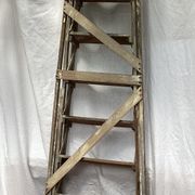 Wooden painter's stepladder in the middle of XX century foldable