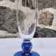 Set of 8 champagne flutes with blue foot