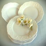 SIX Limoges Dinner Plates.  White Limoges Porcelain Plates.