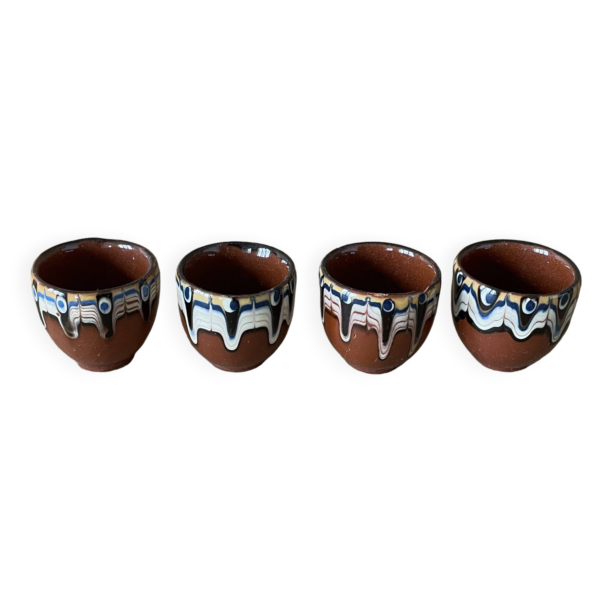 Set of 4 Russian ceramic egg cups