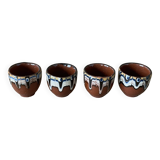 Set of 4 Russian ceramic egg cups