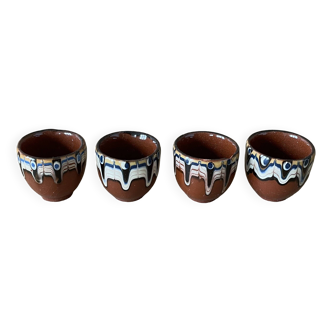 Set of 4 Russian ceramic egg cups