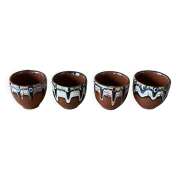 Set of 4 Russian ceramic egg cups