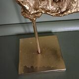 Brutalist brass sculpture, Philippe Cheverny, 1970