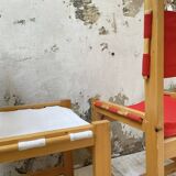 Set of 4 80s colored pine chairs