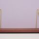 Danish vintage teak wall shelf brass supports