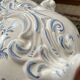 Moustier Dallier blue and white ceramic planter, 1950-1970