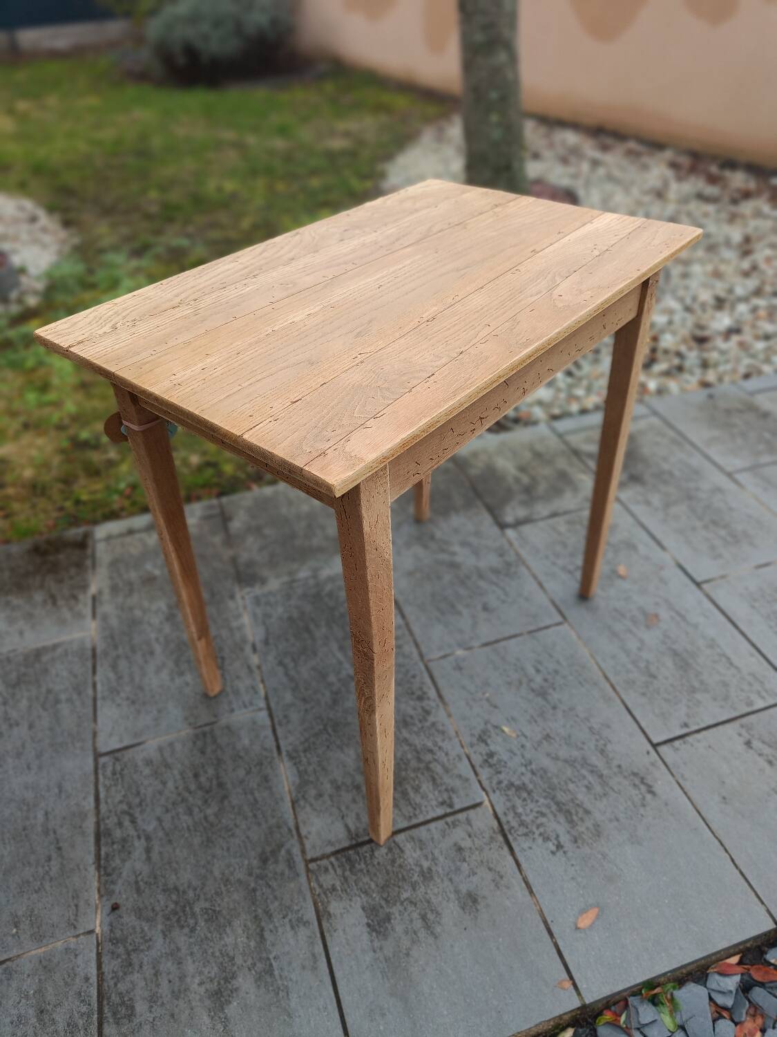 Old table made of raw wood