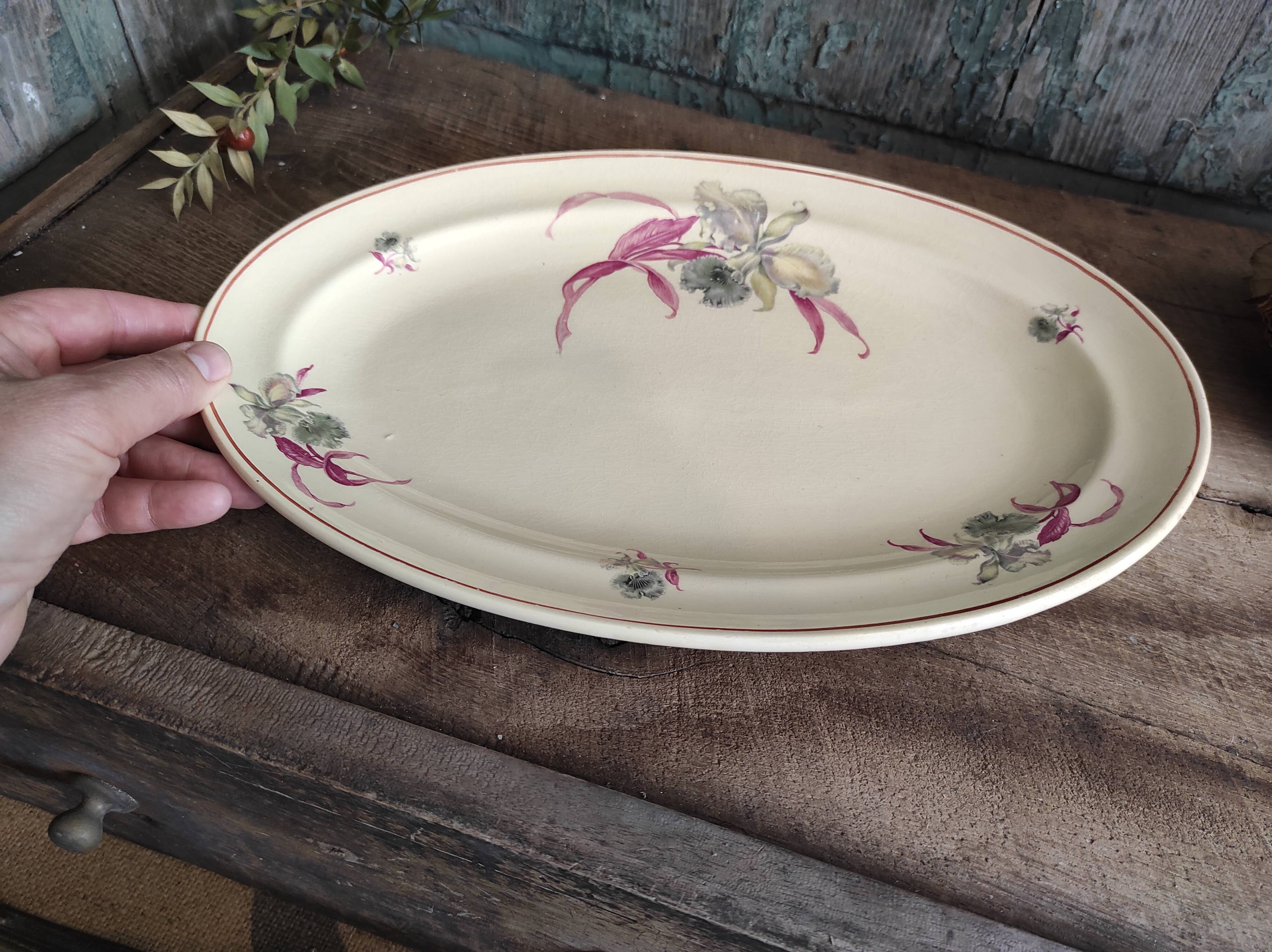 Vintage French oval serving dish by Moulin des Loups