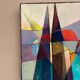Oil on Swedish panel – 'Geometric Composition' by Stellan Widholm – Signed – vintage and framed – 35 × 32 × 5 cm