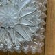 Vintage wall light in antique glass, square ceiling light 23 cm.