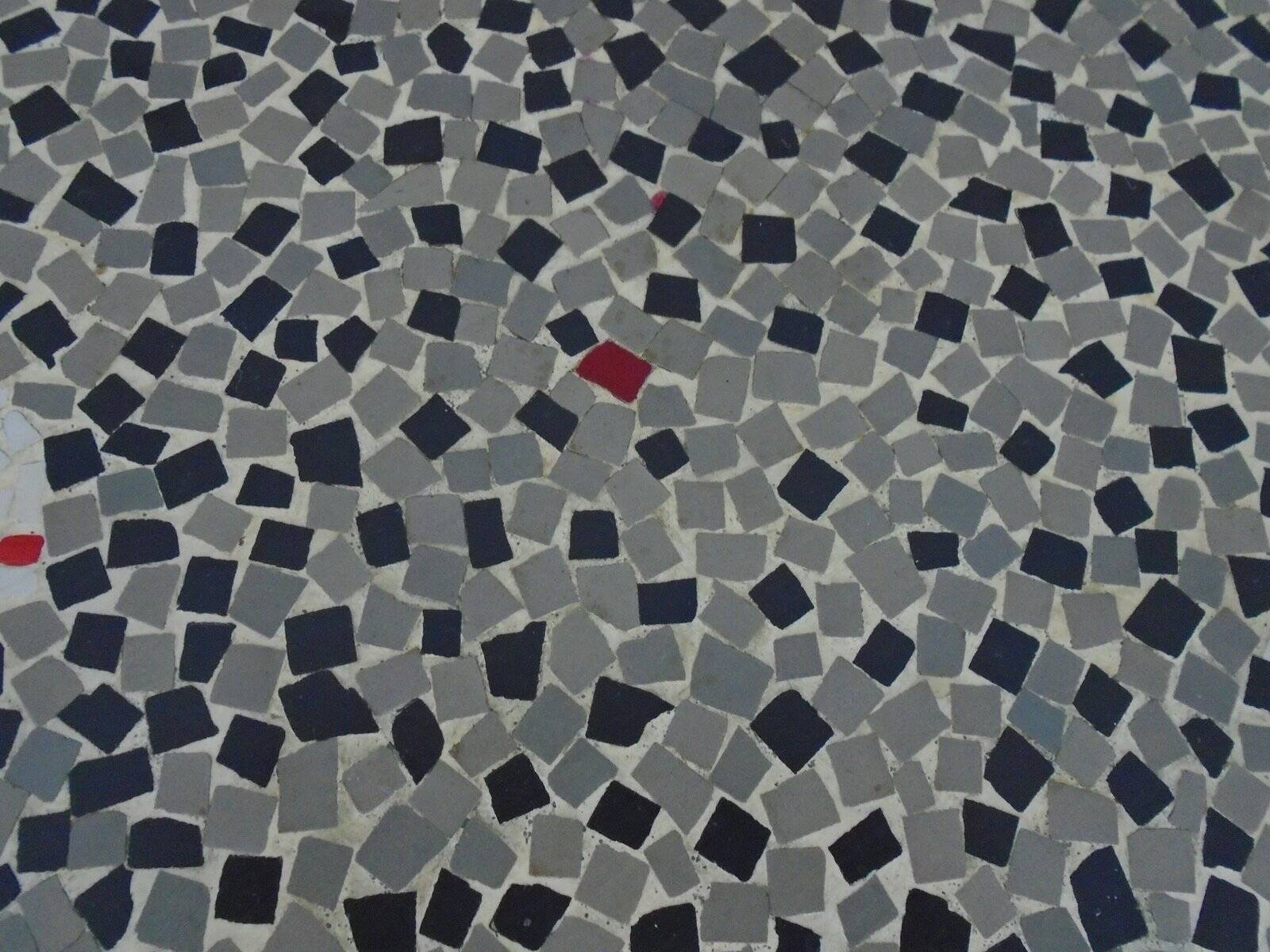 Large German Mosaic Kidney Coffee Table, 1960s