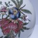 vase boule faïence laiton décor fleurs insectes début xxème