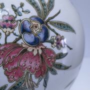 round vase earthenware brass decorated with flowers and insects early 20th century