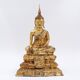 Thai Gilt Bronze Seated Earth Touching Buddha Figure, Late 19th Century