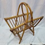 Rattan magazine holder from 1970