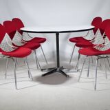 Herman Miller Table 6x Charles Eames DKR Chairs Set 1960s