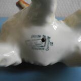 Old ceramic dog statuette Cortendorf Western Germany ceramic dog