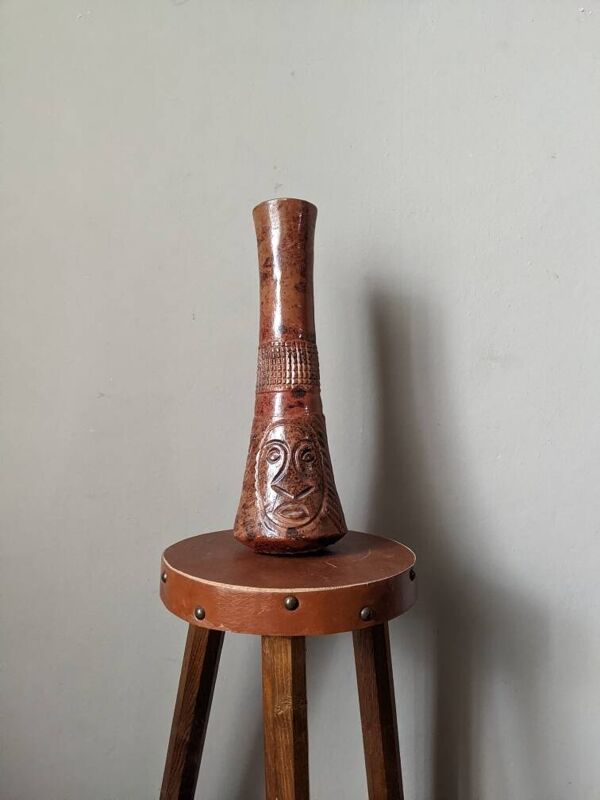 Vase en terre cuite poterie artisanale ethnique tribal slow décoration