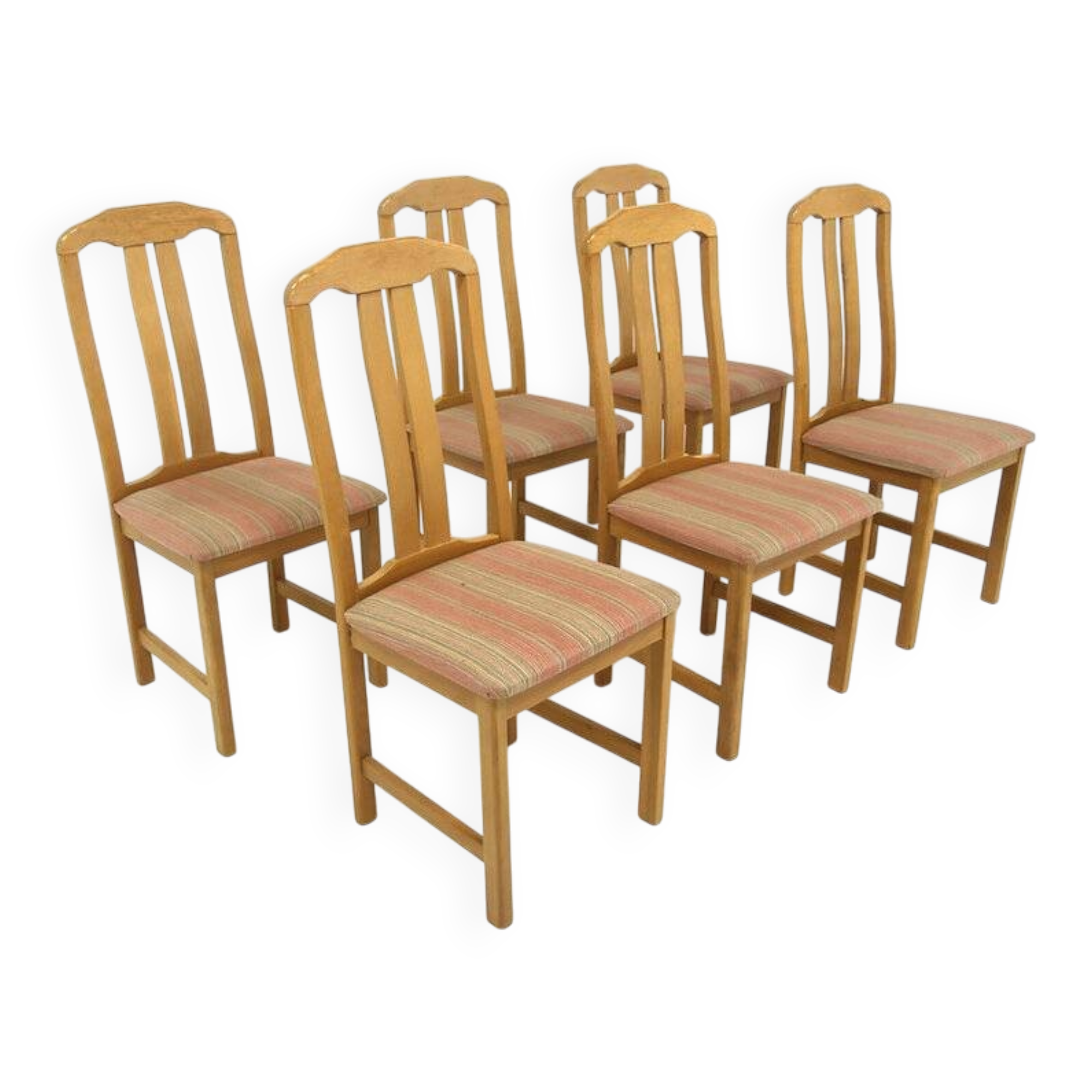 Set of 6 Scandinavian oak chairs, Sweden, 1990