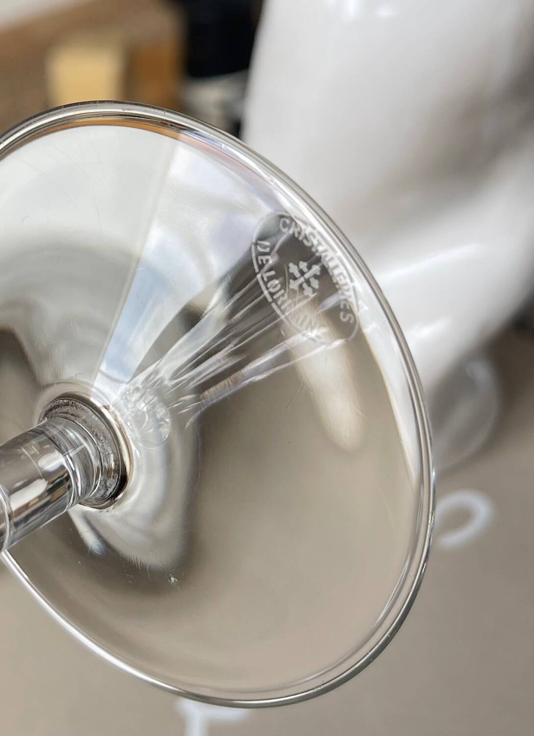 2 stemmed glasses from the Lorraine crystal factory