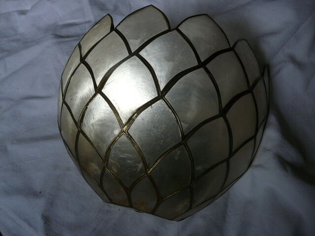 Set of 2 mother-of-pearl wall lamps, 1970s