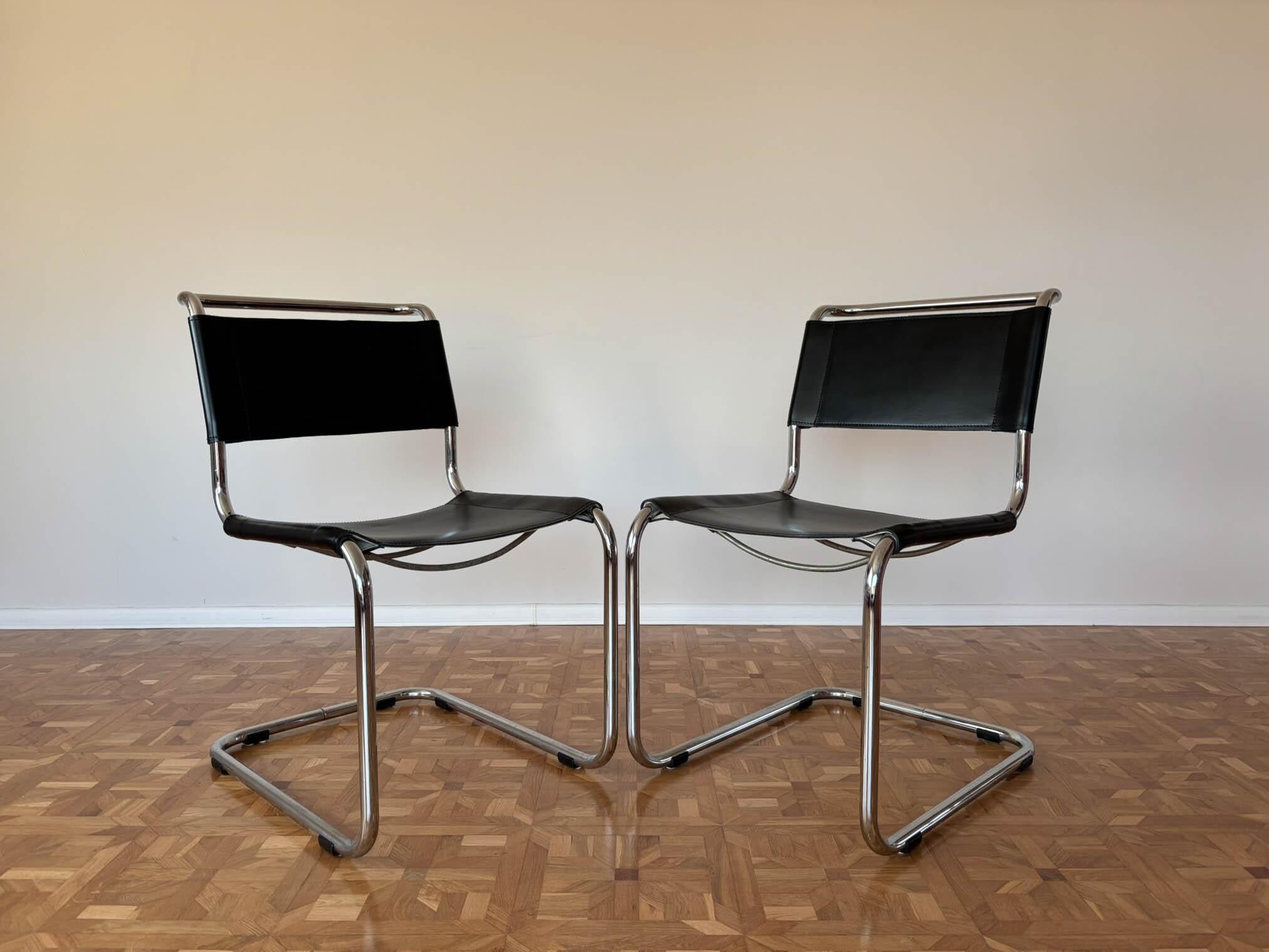 Chaises S33 par Mart Stam pour Thonet, années 1980, ensemble de 2