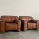 Pair of leather armchairs