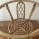 Table basse vintage en rotin et verre
