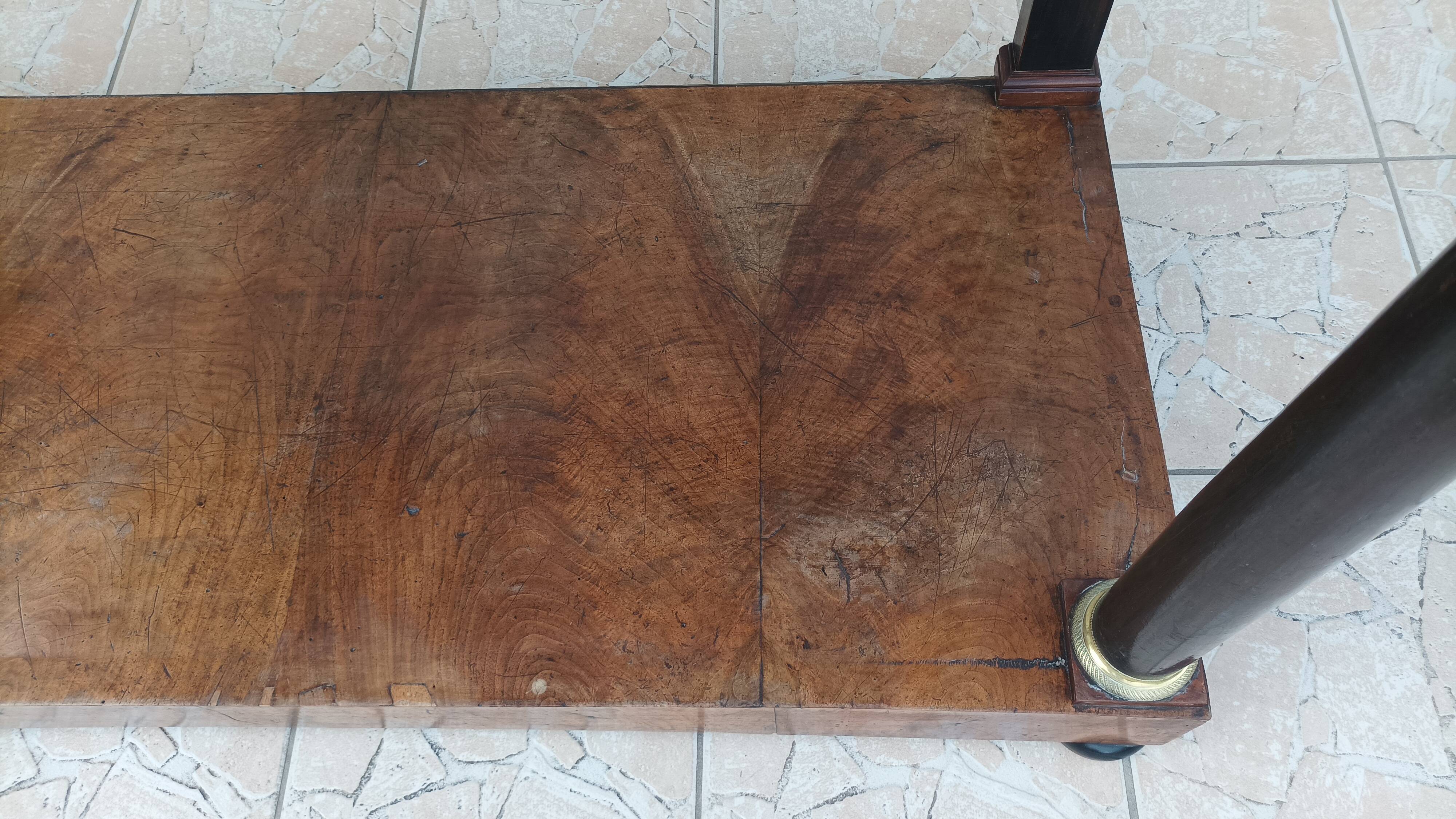 Large Empire period mahogany console table