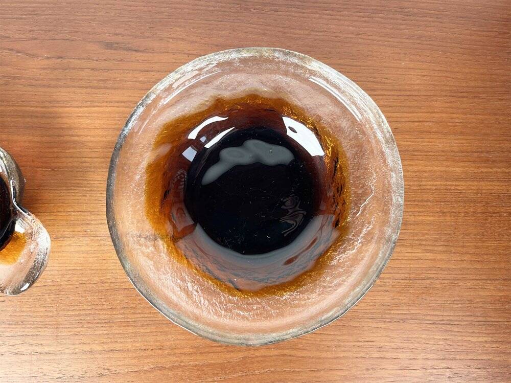 Mid-century Finnish glass bowl by Pertti Santalahti for Humppila, 1960s, set of 2.