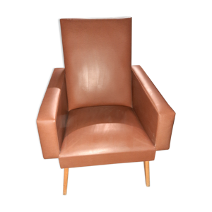 Fauteuil vintage simili cuir