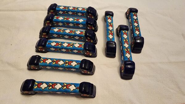 9 reposes couteaux en Émaux de Longwy