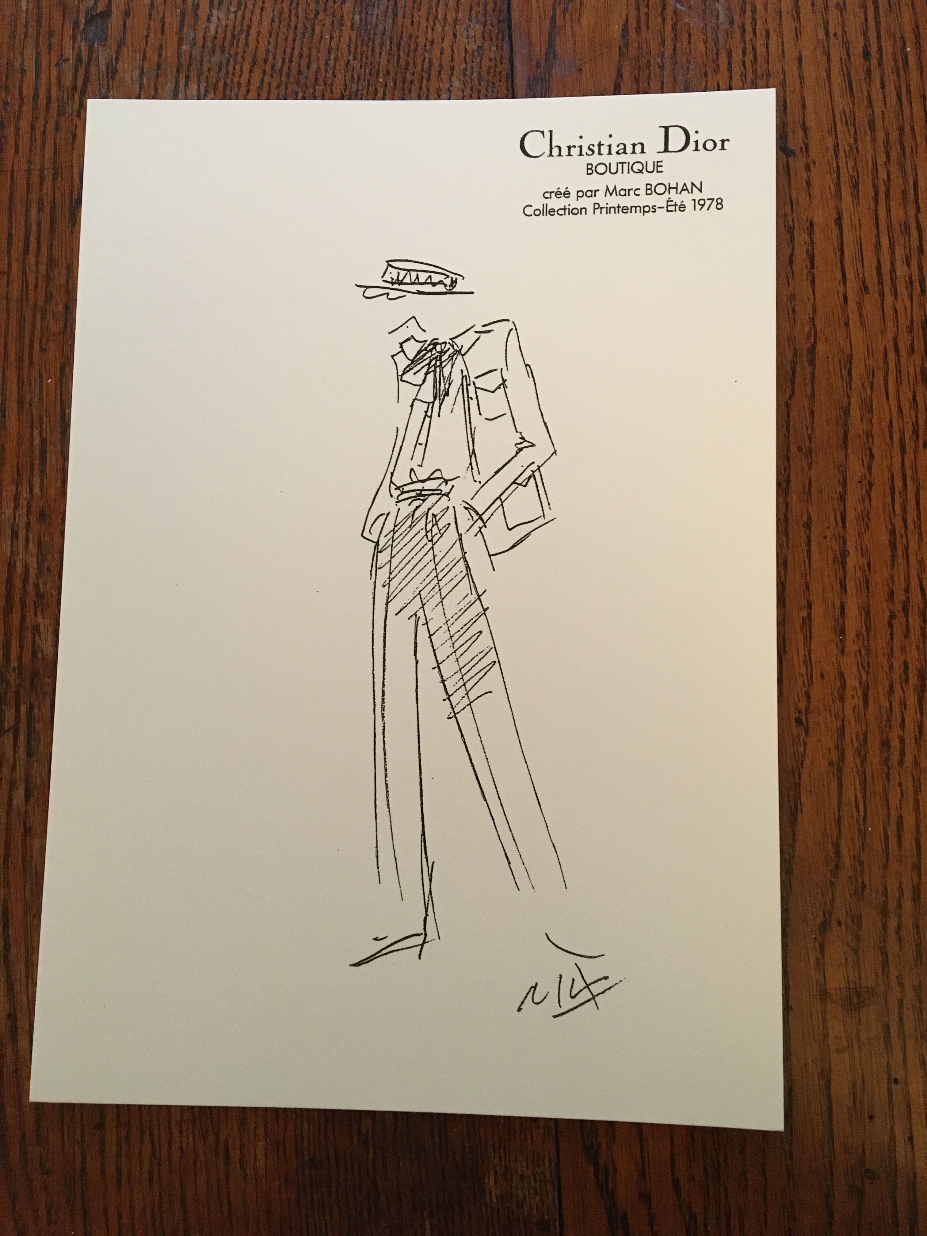 Christian Dior, illustration de mode de presse collection printemps - été 1978