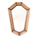 Petit miroir mural vintage en bois biseauté