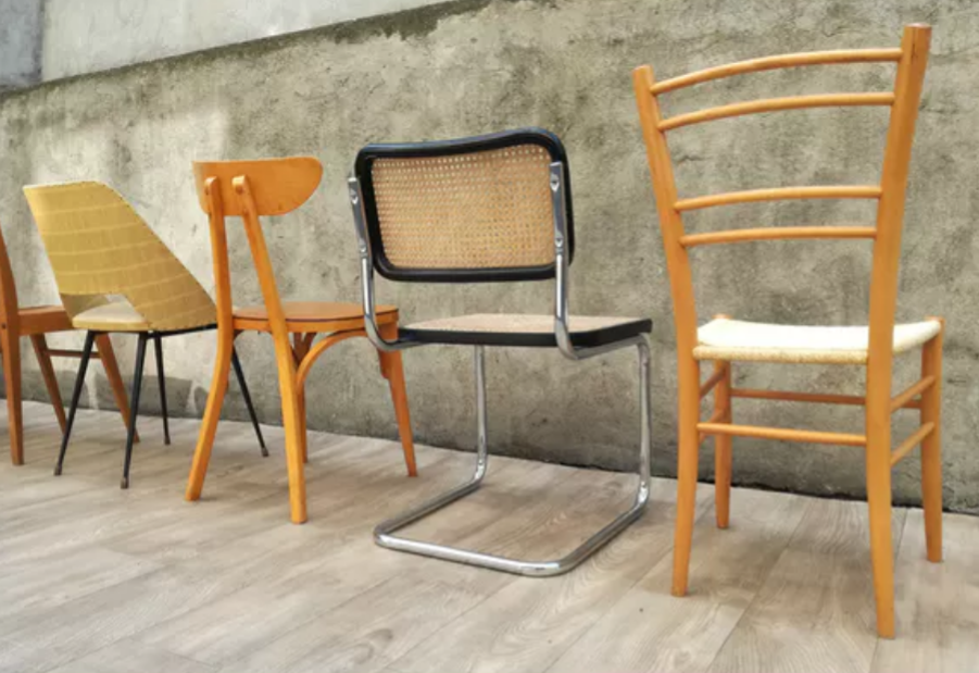 Lot de 6 chaises vintages depareillées