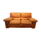 Sofa 3 places rock Bobois with brown patina