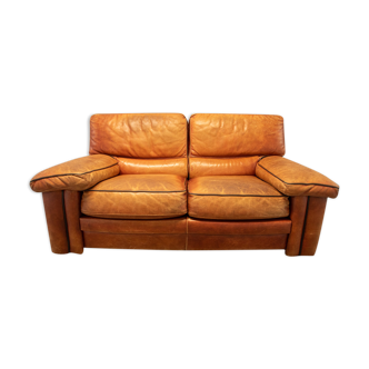 Sofa 3 places rock Bobois with brown patina