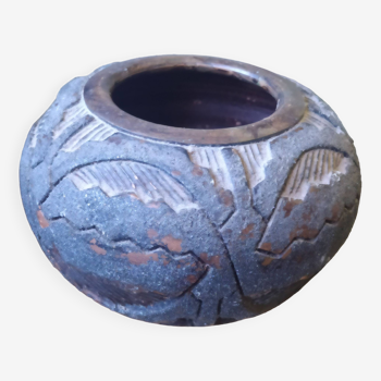 Brazilian pottery ball vase from Oyapock
