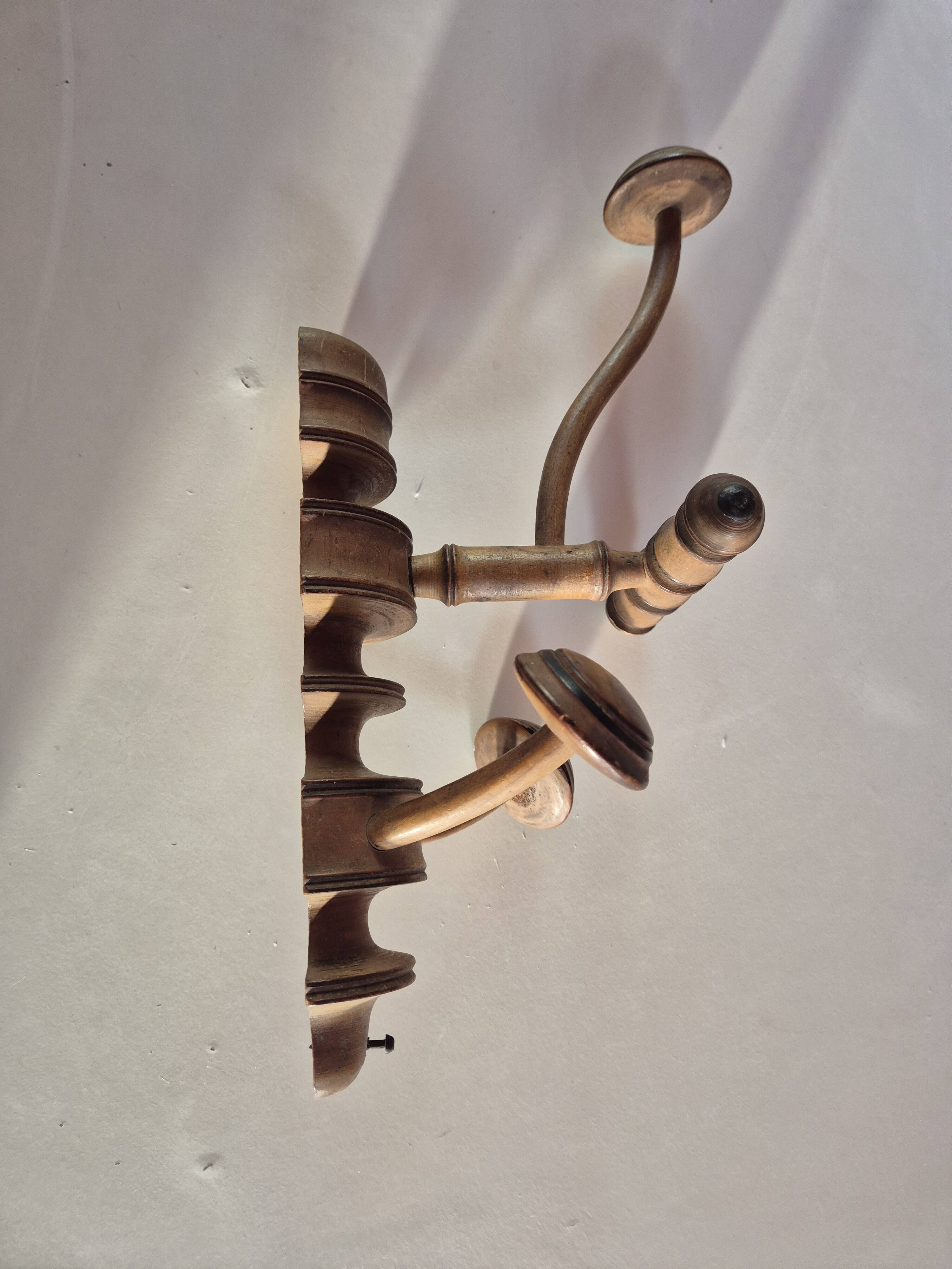 vintage wooden coat rack from the 1960s