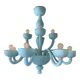 Contemporary Matte Light-Blue Glass Chandelier