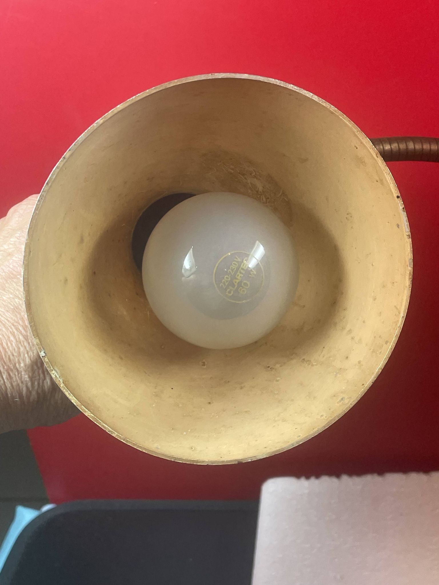 Vintage metal and flexible brass workshop lamp - approximately 50 cm
