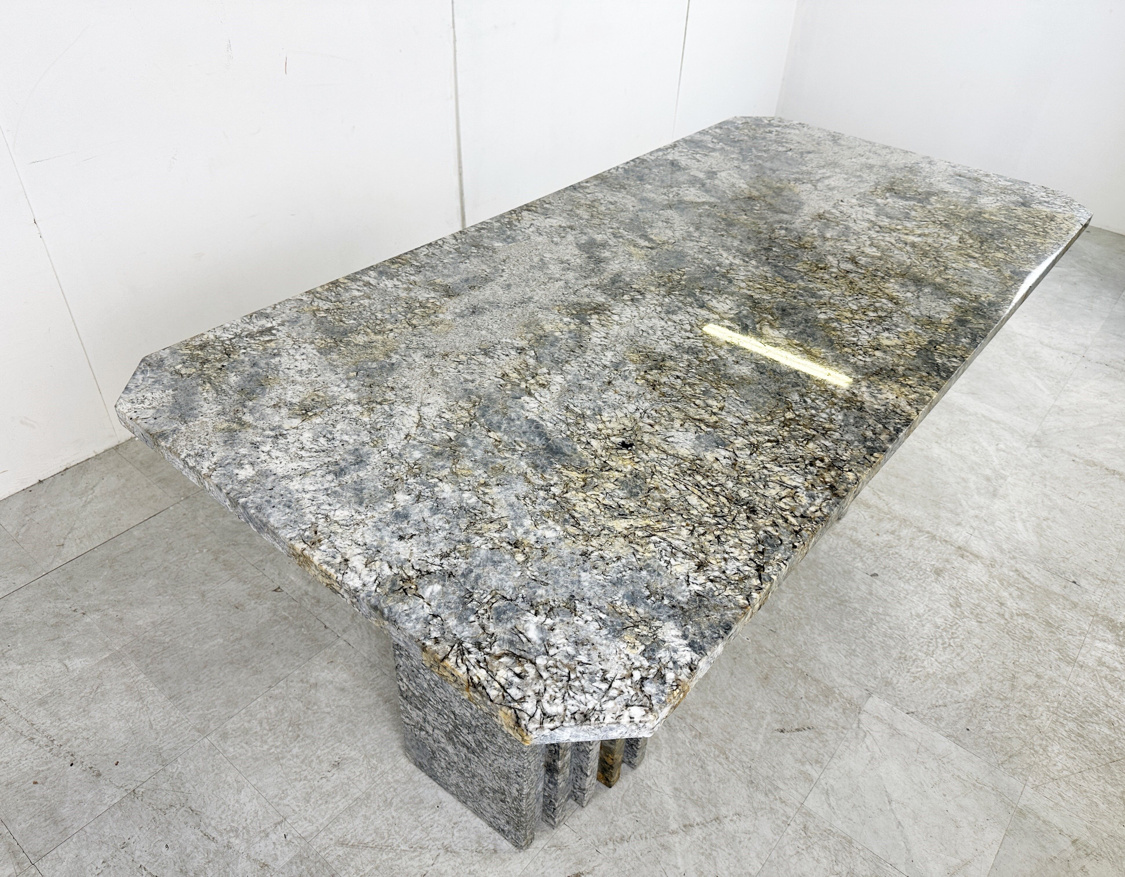 Vintage granite dining table, 1970s
