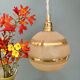 Vintage globe pendant light in yellow and gold granite glass