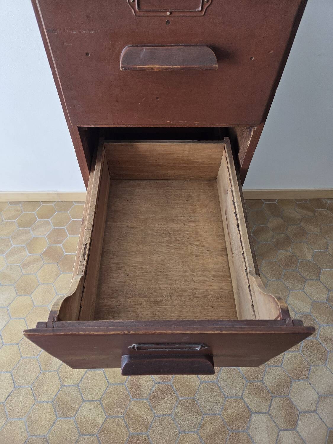 Antique wooden drawer unit filing cabinet