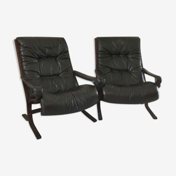 Deux fauteuils Siesta par Ingmar Relling pour Westnofa Norvège 1960