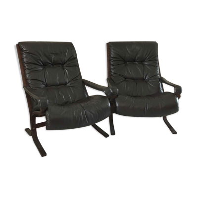 Deux fauteuils Siesta par Ingmar Relling pour Westnofa Norvège 1960