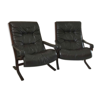 Deux fauteuils Siesta par Ingmar Relling pour Westnofa Norvège 1960