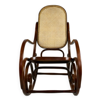 Fauteuil à bascule marron vintage
