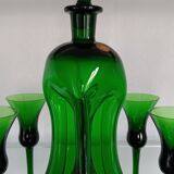 Kluk Kluk carafe by Jacob E.Bang - Holmegaard and 5 liqueur glasses